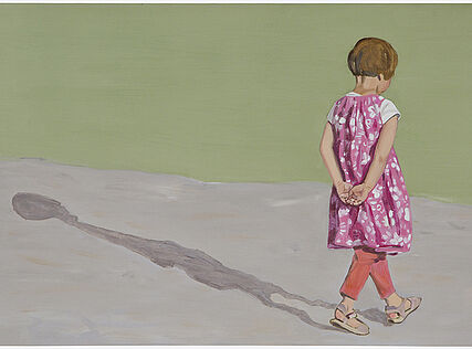 Girl and Shadow, 32 x 47 cm, Öl auf Holz, 2014