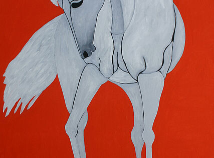 Weißes Pferd, Öl auf Leinwand, 110 x 140 cm, 2014