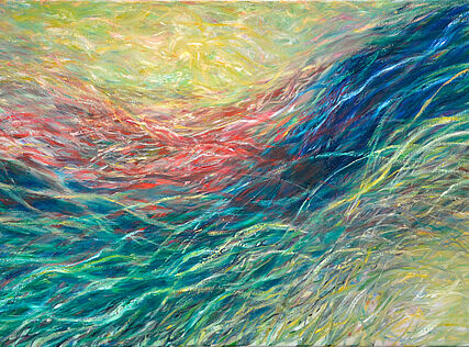 Regenbogenwelle / Rainbow Wave, 2016, 40 x 60 cm, Öl auf Leinwand / oil on canvas