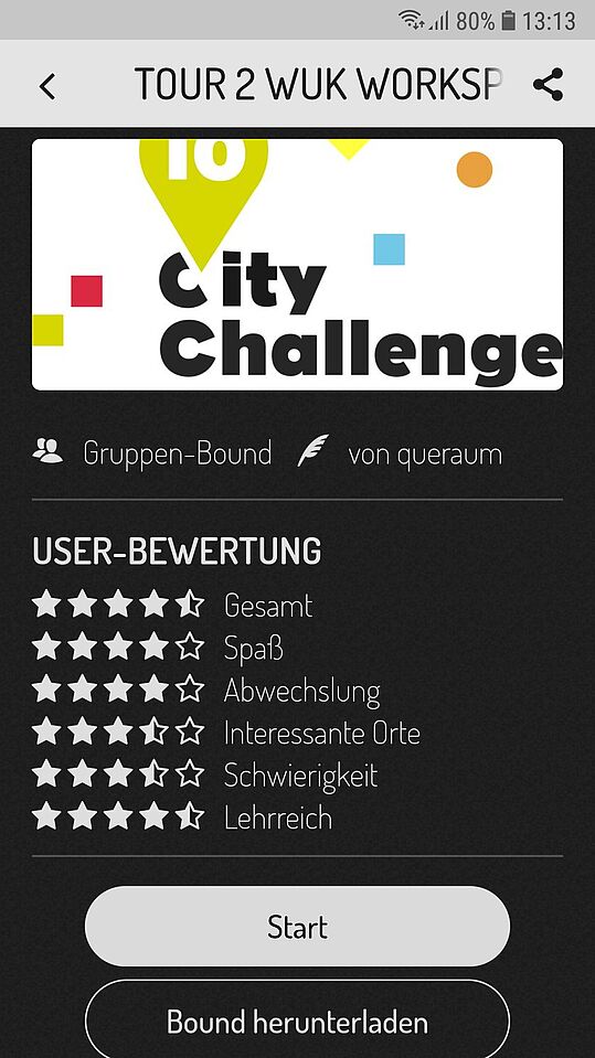 Screenshot der App