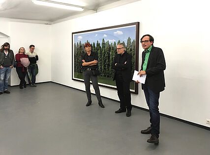 2017: WERKSCHAU XXII_Robert F. Hammerstielv. li.: Petra Noll-Hammerstiel, Robert F. Hammerstiel, Günther Oberhollenzer, Archiv FOTOGALERIE WIEN