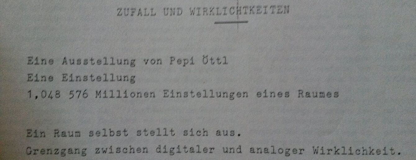 Pepi Öttl, Kopie der Ausstellungseinreichung, 1990, Detail