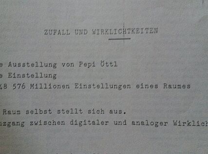 Pepi Öttl, Kopie der Ausstellungseinreichung, 1990