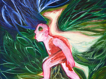 Spaziervögel / Walking Birds, 2016, 70 x 70 cm, Öl auf Leinwand / oil on canvas