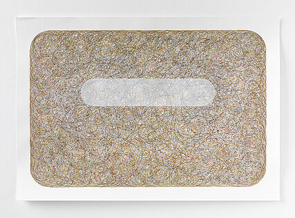 layers of lines / cassette, 50 x 65 cm, Buntstift auf Papier, 2019