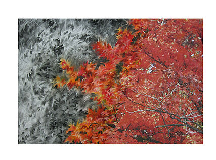 Feuerahorn II, 70 x 100, Digitalfoto, Kreide Kohle, Acryl auf Papier, 2012