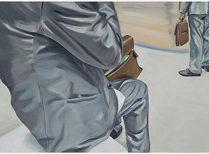 Passenger in a Silver Suit, 32 x 47 cm, Öl auf Holz, 2013