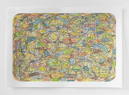 layers of lines / vintage, 70 x 100 cm, Buntstift auf Papier, 2019