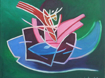 Eintauchen / dive in, 2011, 40 x 50 cm, Öl auf Leinwand / oil on canvas