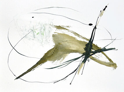 Spannung, 2024, Tusche auf Aquarellpapier / indian ink on paper, 36 x 42 cm 
