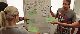 Vortragender am Flipchart