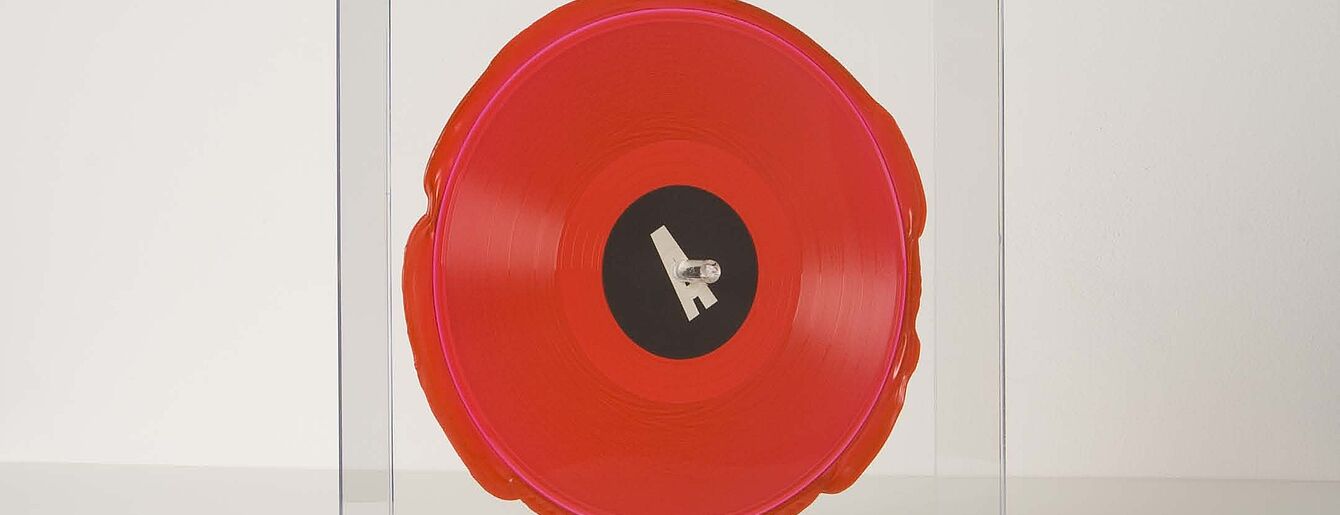 Cranfield and Slade: 10 Riot Songs limited edition, red vinyl record with flash, plexi glass, 2011