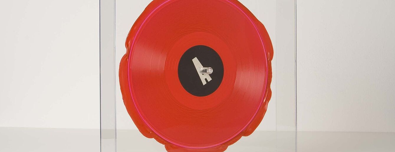 Cranfield and Slade: 10 Riot Songs limited edition, red vinyl record with flash, plexi glass, 2011