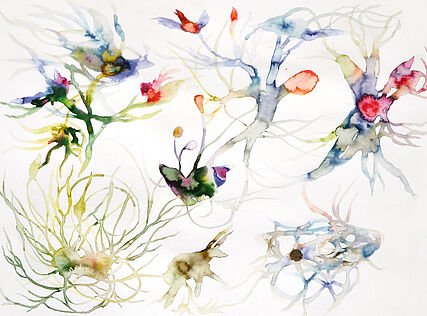 Wachsen / Growing, 2020Tusche auf Aquarellpapier / Ink on Paper50 x 70