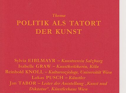 Politik als Tatort der Kunst | Kunsthalle Exnergasse