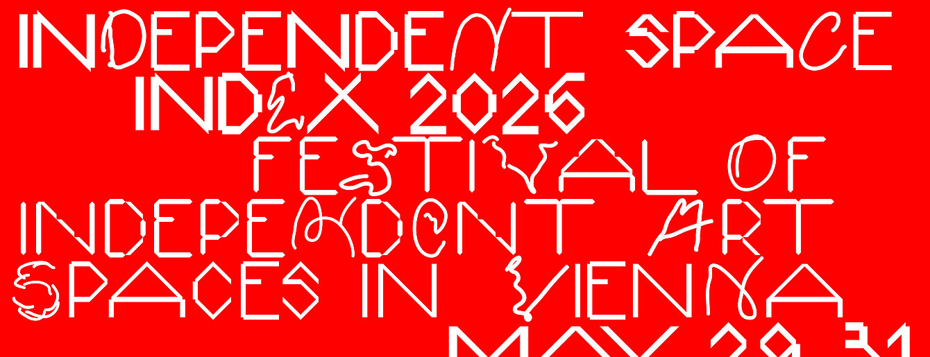 Weiße Schrift auf rotem Grund kündigt das FEstival an.