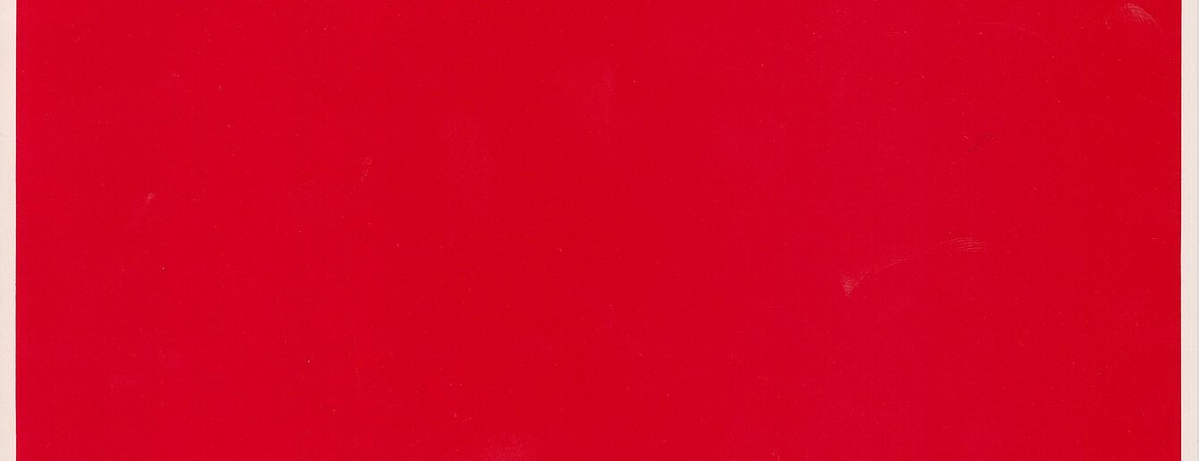 Einladungskarte zur Ausstellung "Die Farbe Rot", 1989