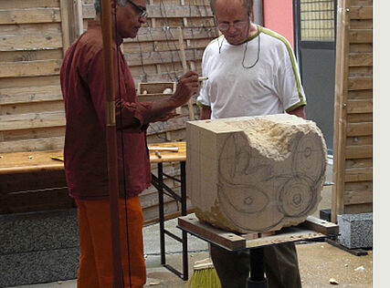 Steinbildheuererie Workshop, Sandstein, Foto: Karl Sonnberg